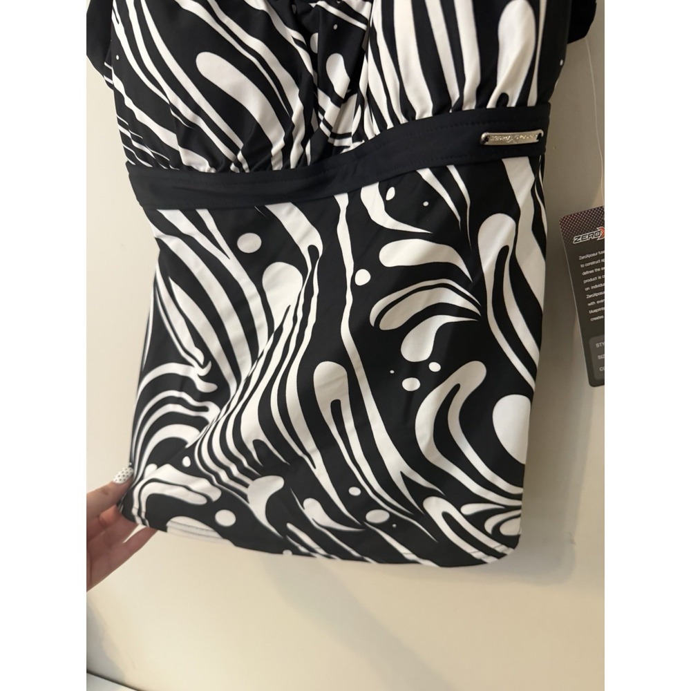NWT ZeroXposur Women's Tankini Swim Top LIQUORICE Size 12 Swim Summer Pool Beach - Picture 7 of 16